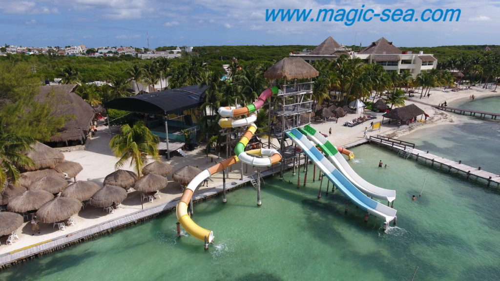 Wter slides at Beach Club Isla Mujeres