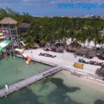 Beach Club Pescador pier and water slides